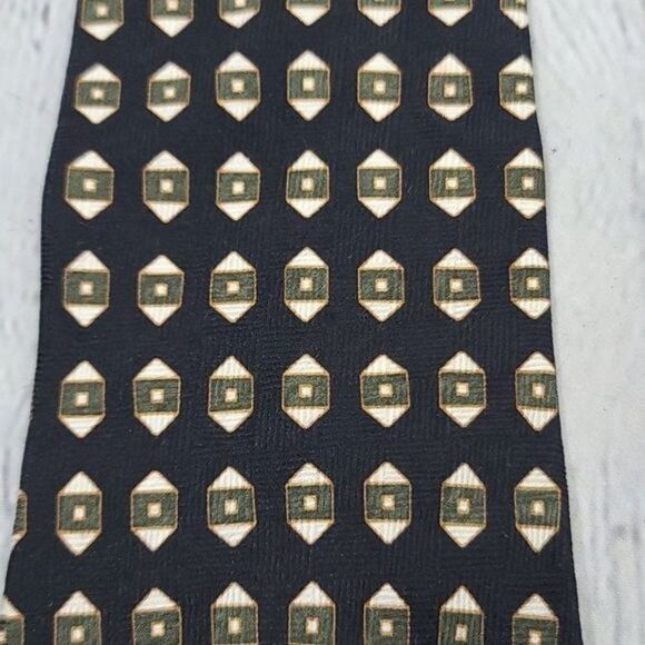 Vintage Neo Bill Blass Black Geometric Silk Tie - Picture 10 of 10